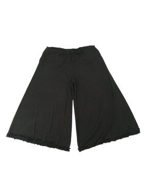 LOOK Brand Black Ruffled Lace Trim Wide Leg Crop Pants Culottes M